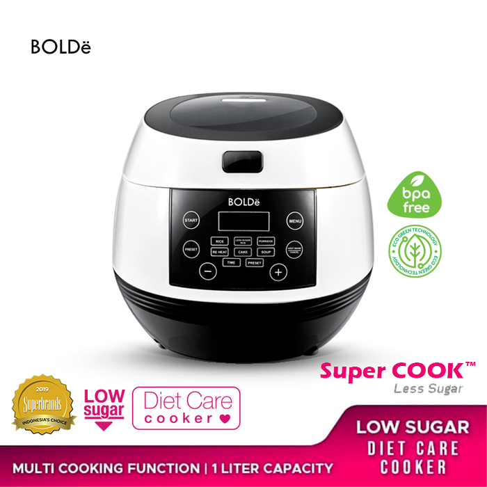 Bolde Rice Cooker Super COOK Less Sugar - Putih 